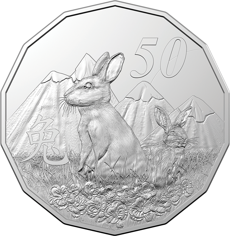 2023 50c Year Of The Rabbit Tetra-Decagon Coin 