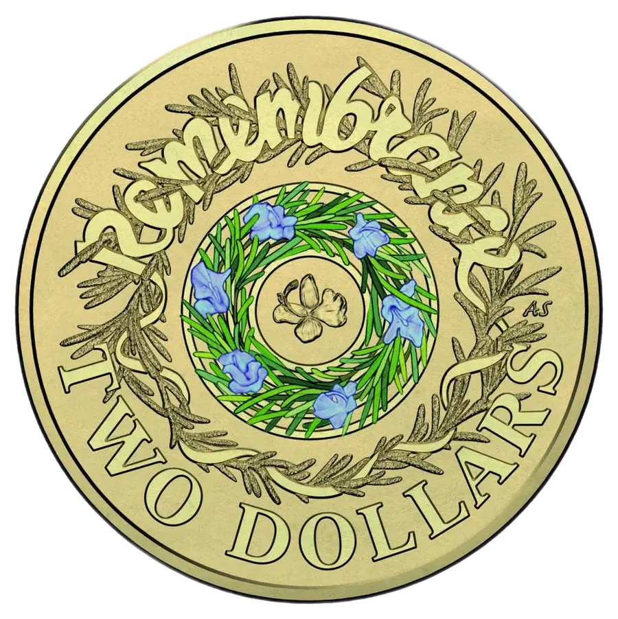 2017 $2 Remembrance Day Rosemary Sprig Coin Pack Style 2