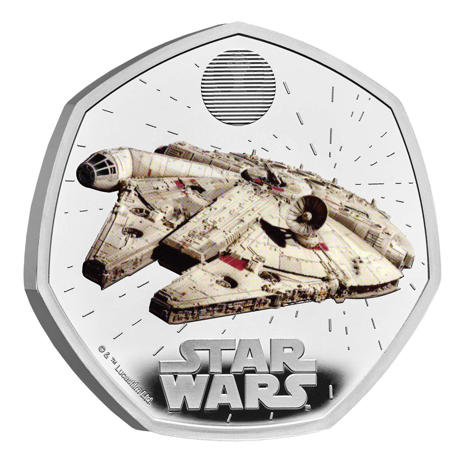 2024 50p Star Wars Millennium Falcon UK Silver Proof Colour Coin