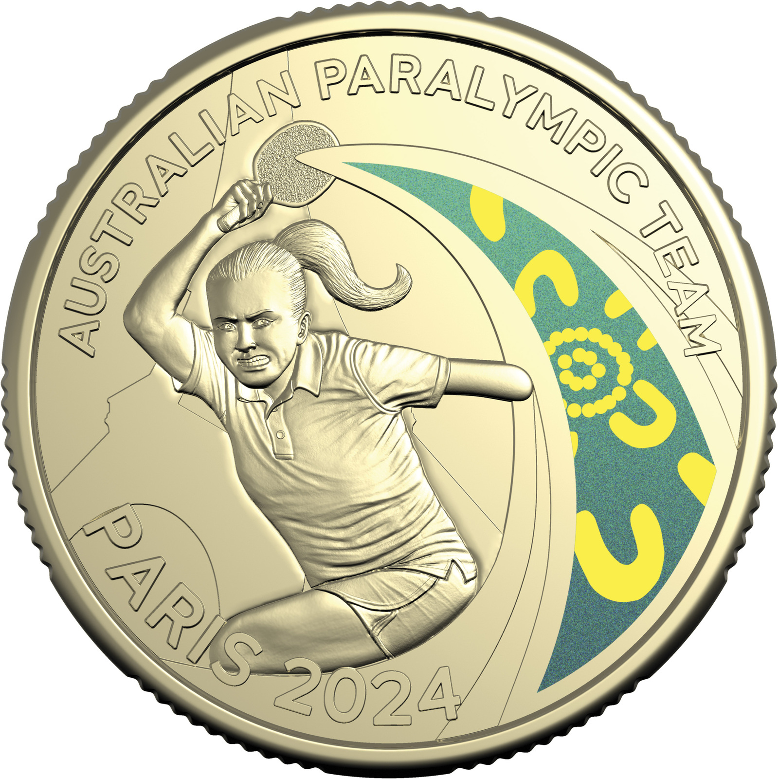 2024 $1 Australian Paralympic Team Coloured Uncirculated Coin