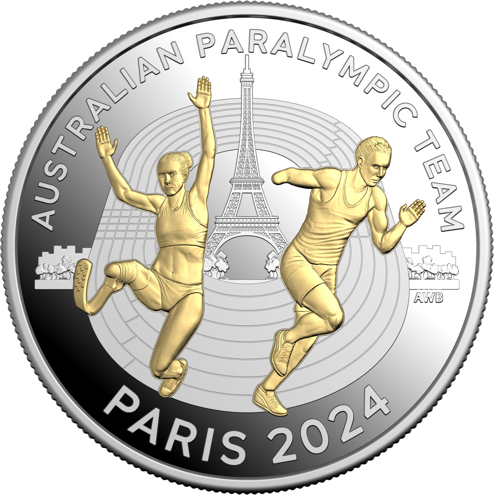 2024 $5 Australian Paralympic Team Selectively Gold-Plated Proof Coin