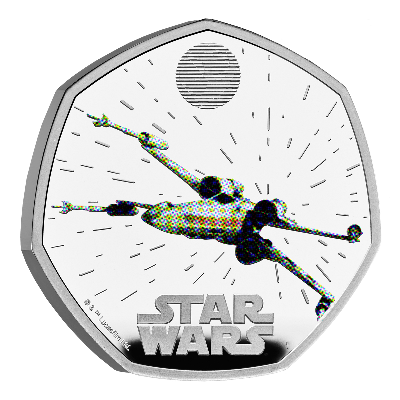 2024 50p Star Wars X-Wing UK Silver Proof Colour Coin