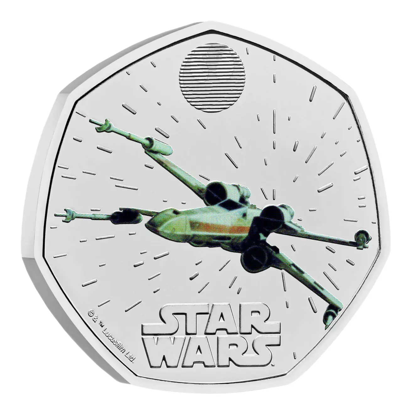 2024 50p Star Wars X-Wing UK Coloured BUNC