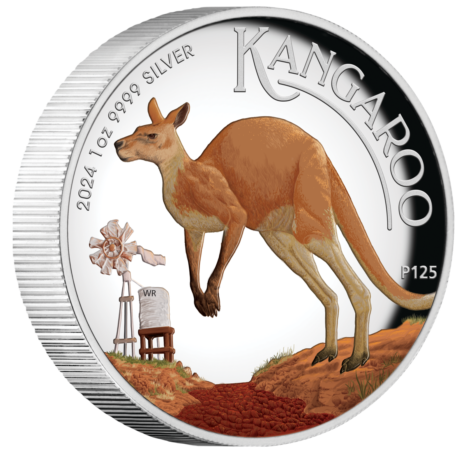 2024 $1 Australian Kangaroo 1oz Silver Proof High Relief Coloured Coin