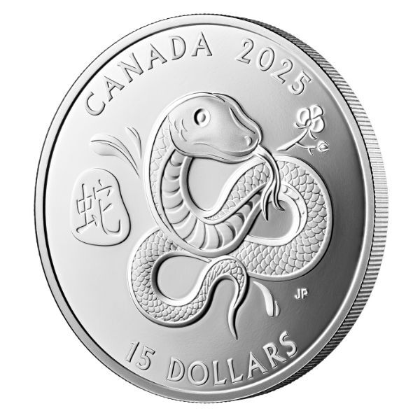 2025 Canada - $15  Lunar Year of the Snake Fine Silver Coin 