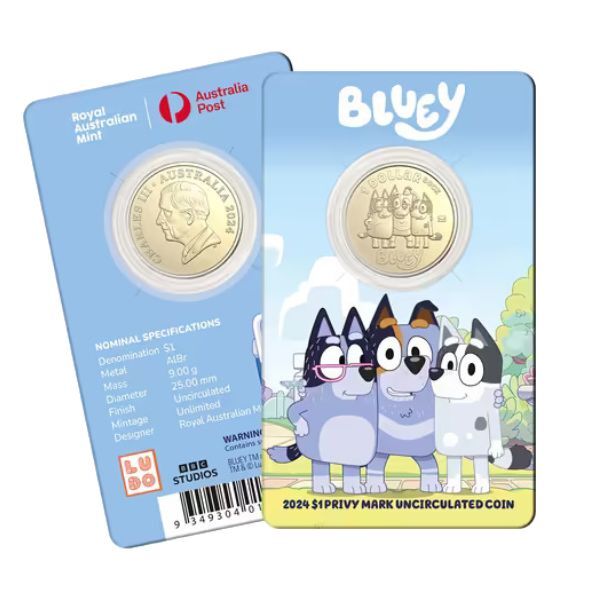 2024 $1 Stripe, Trixie and Nana  Privy Mark Coin in Card 