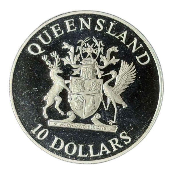 1989 $10 Queensland Silver Proof Coin in 2x2 Flip