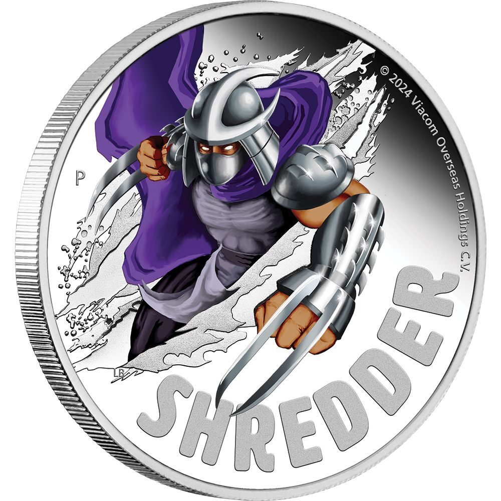 2024 $1 Teenage Mutant Ninja Turtles Shredder 1oz Silver Proof Coloured Coin