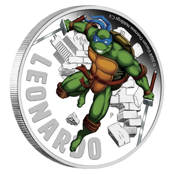 2024 $1 Teenage Mutant Ninja Turtle Leonardo 1oz Silver Proof Coloured Coin 