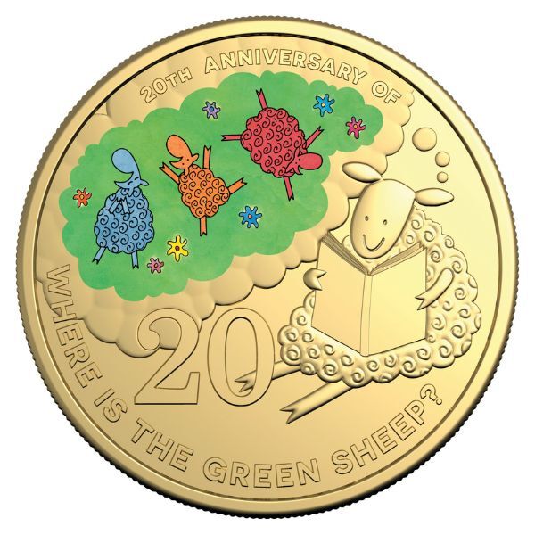 2024 20c 20th Anniversary of Where is the Green Sheep? Gold-Plated Coloured UNC- Deluxe Special Edition Book