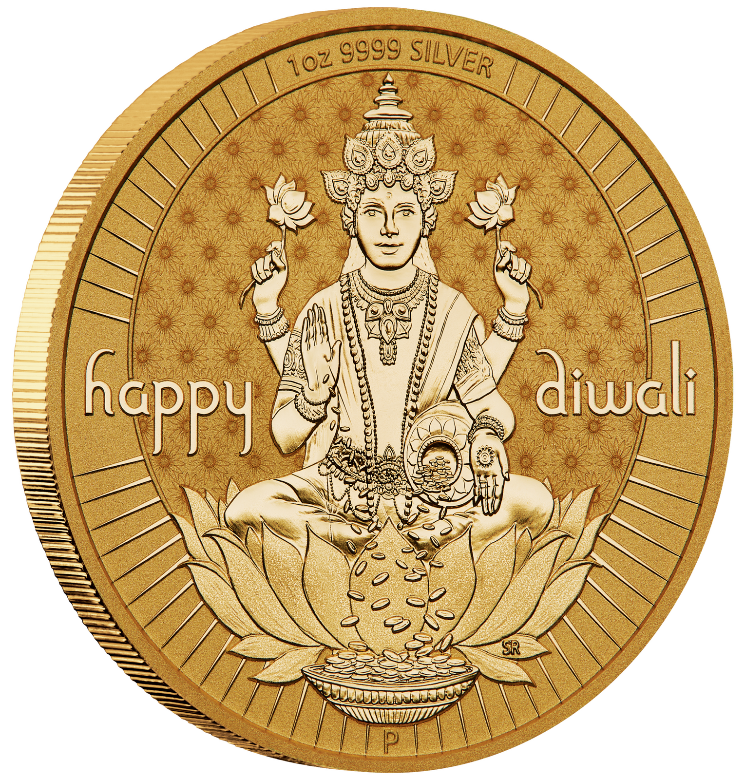 2024 Diwali 1oz Silver Gilded Medallion