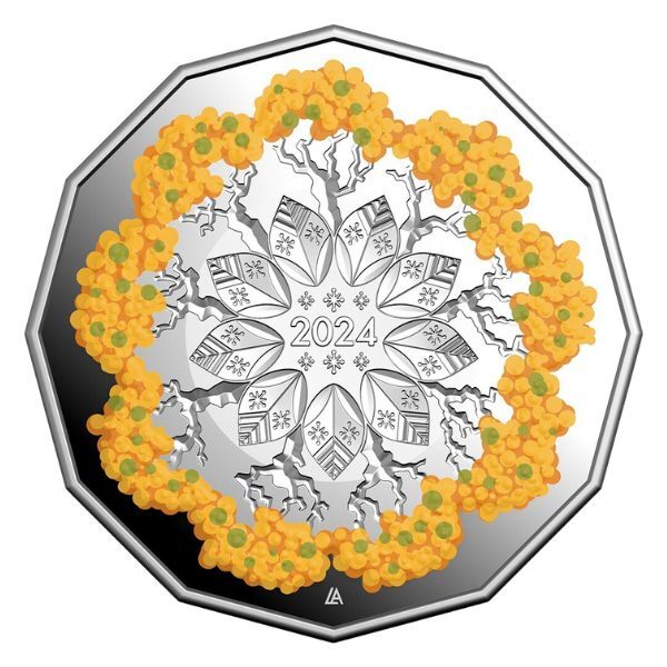 2024 50c Christmas Festive Florals Coloured Fine Silver Proof Coin