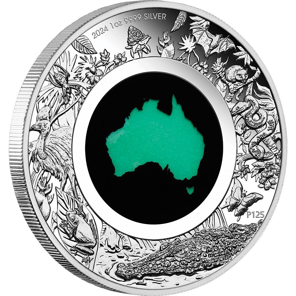 2024 $1 Great Southern Land 1 Oz Silver Proof Chrysoprase Coin