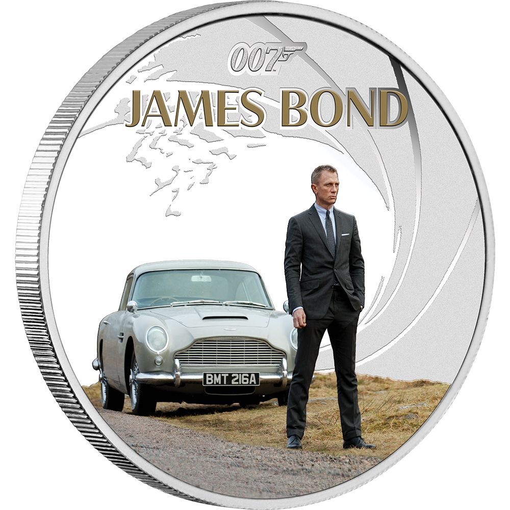 2024 $1 James Bond Daniel Craig 1 Oz Silver Proof Coloured Coin