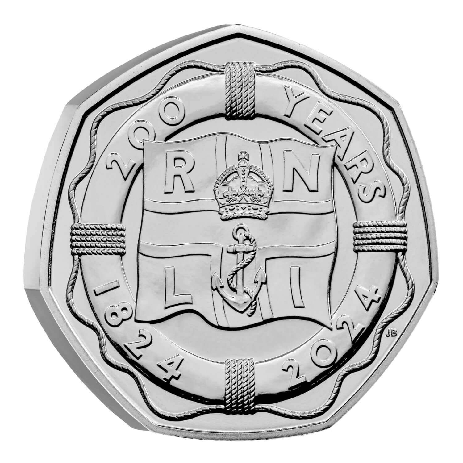  2024 50p 200 Years of the RNLI UK Brilliant Uncirculated Coin