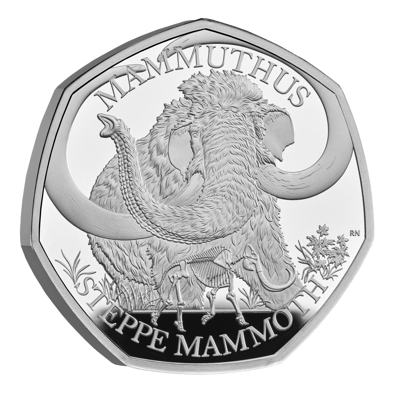 2024 50p Ice Age Giants Steppe Mammoth UK Silver Proof Coin