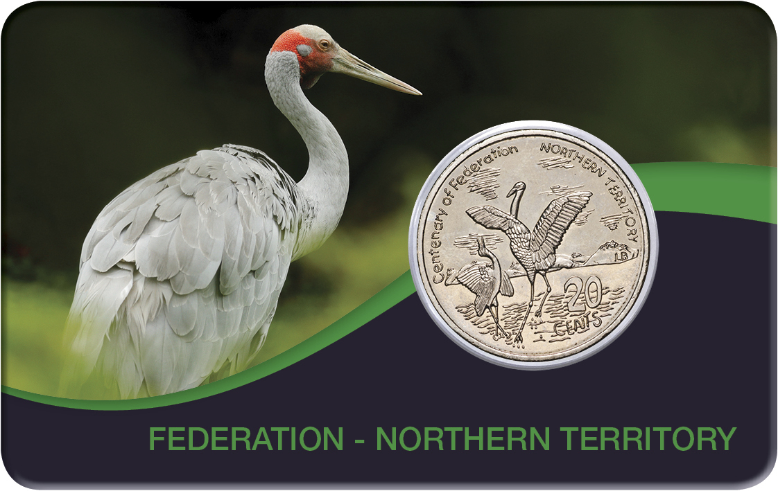 2001 20c Australia Centenary of Federation Northern Territory Cupro-Nickel Uncirculated Coin Pack Style 2