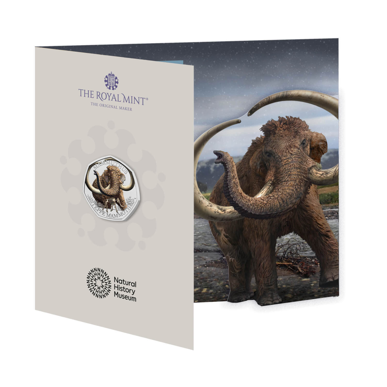 2024 50p Ice Age Giants Steppe Mammoth Coloured UK BUNC Coin