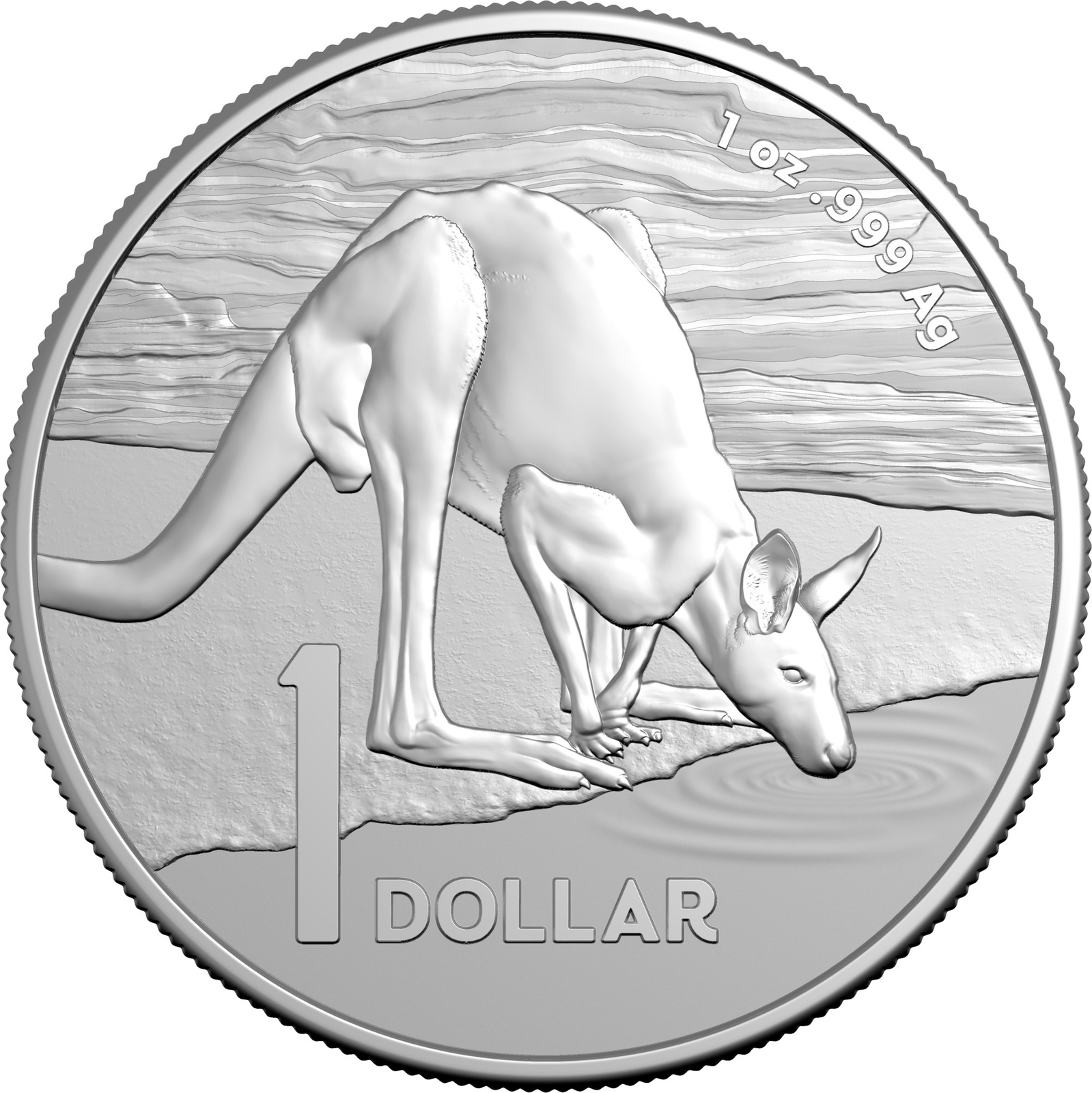 2024 $1 Desert Life - Kangaroo Series 1 Oz Fine Silver Frosted Uncirculated Coin 