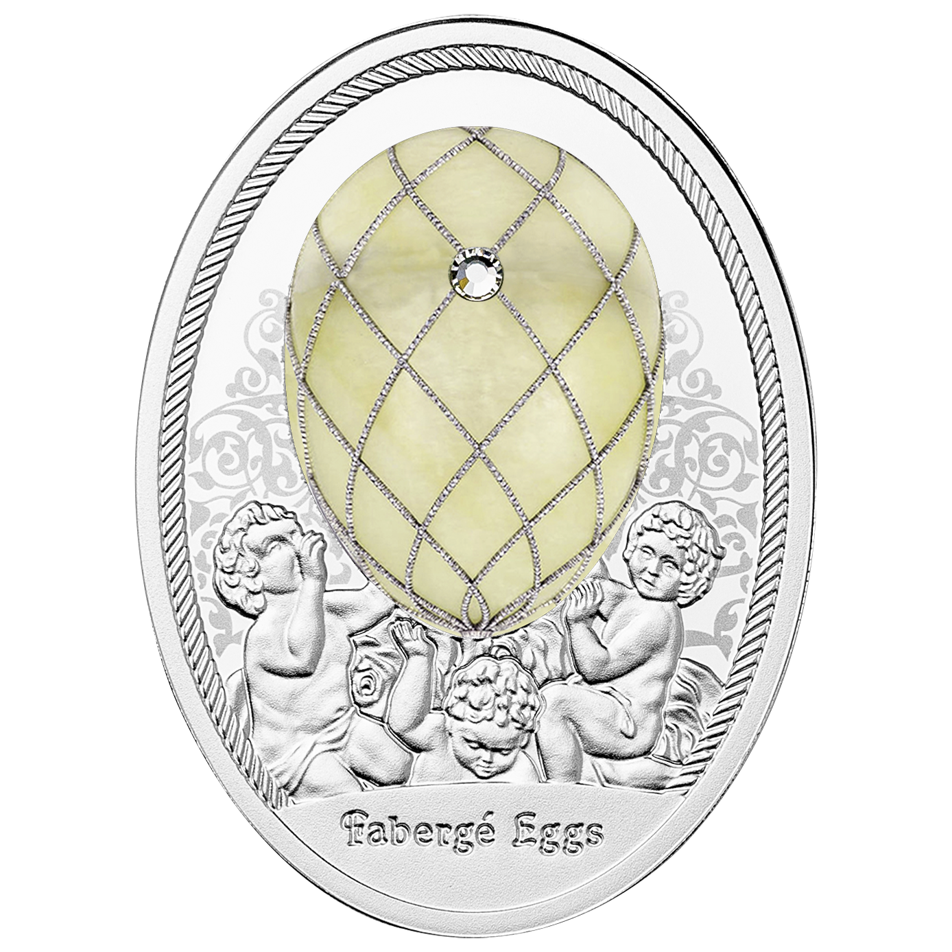 2024 DIAMOND TRELLIS EGG 16.81g Silver Proof Coin