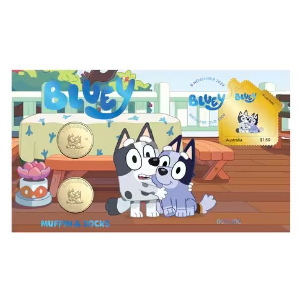 2024 Bluey Limited Edition 2-Coin and Minisheet Collection – Muffin and Socks