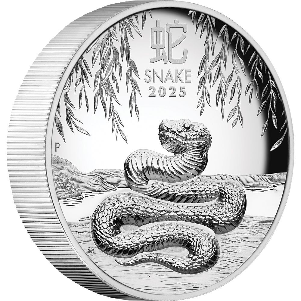 2025 $1 Year of the Snake 1 Oz Silver Proof High Relief Coin