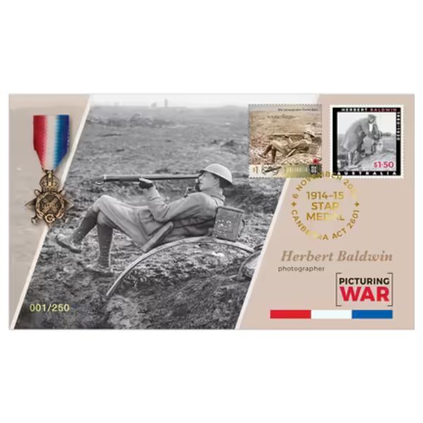 2024 Medal and Stamp Cover for Herbert Baldwin