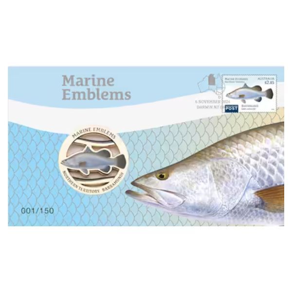 2024 Barramundi Marine Emblems Limited-Edition Medallion Cover Northern Territory 