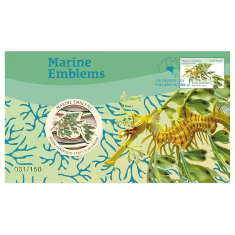  2024 South Australia Leafy Seadragon Marine Emblems Limited-Edition Medallion Cover 