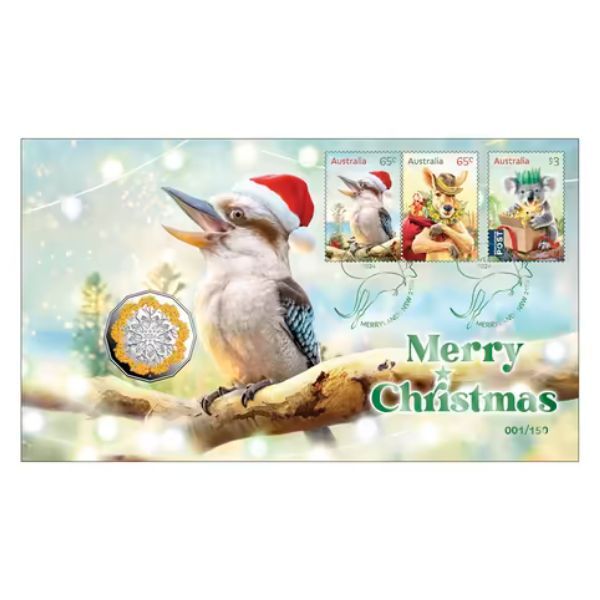 2024 50c Merry Christmas Limited-Edition Silver Proof Coin and Minisheet Collection