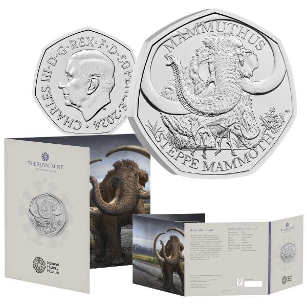 Complete 2024 50p Ice Age Giants 3 Coin Set Brilliant Uncirculated COMBO