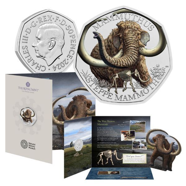 Complete 2024 50p Ice Age Giants- 3 Coin Set Coloured Brilliant Uncirculated COMBO