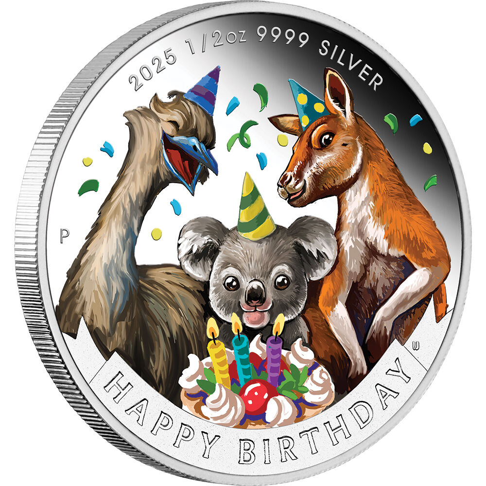 2025 Happy Birthday 1/2 Oz Silver Proof Coloured Coin