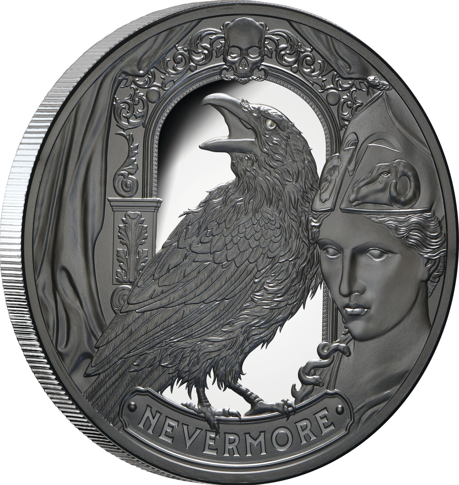 2025 $5 The Raven 2 Oz Silver Black Proof Coin