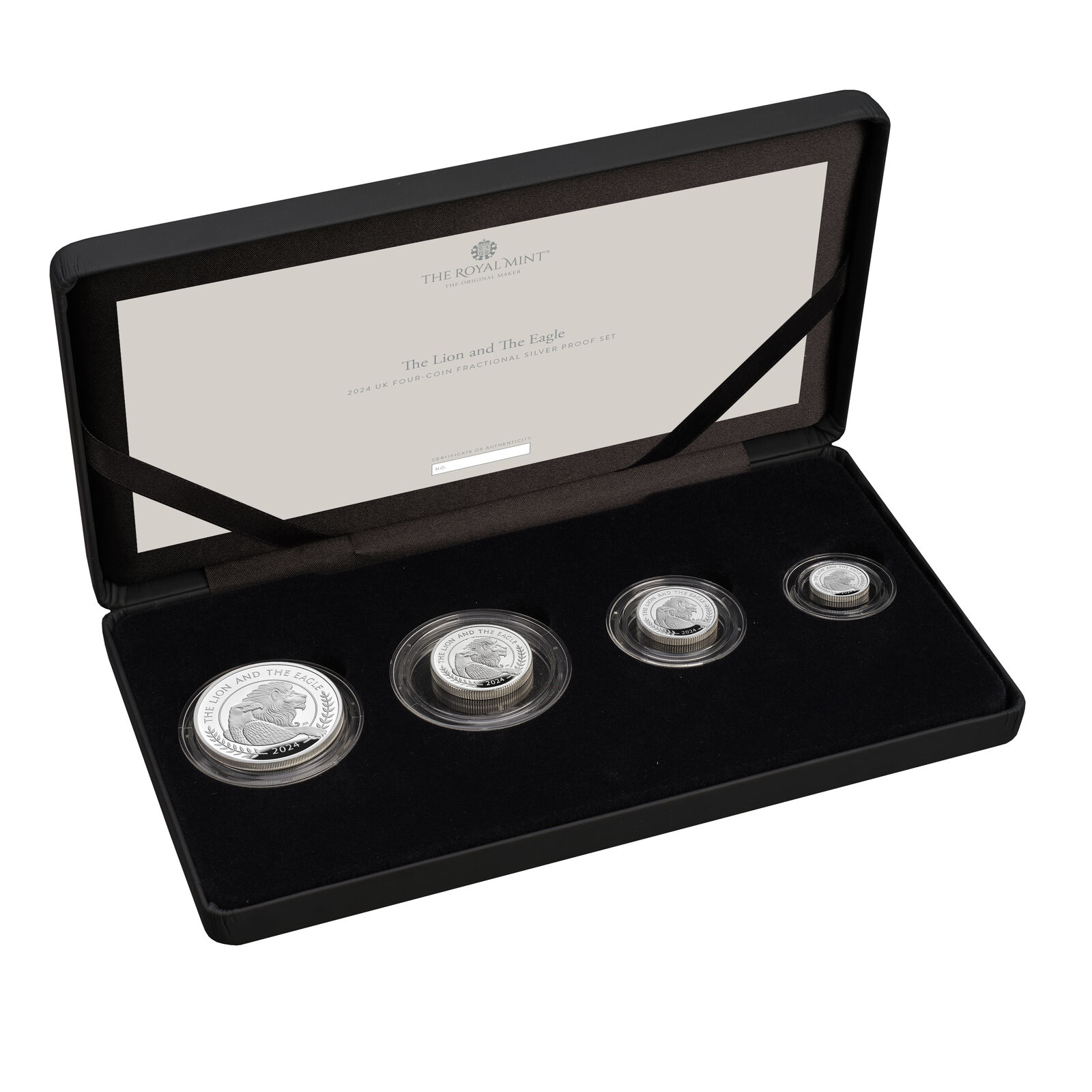  2024 The Lion and The Eagle UK Four-Coin Fractional Silver Proof Set