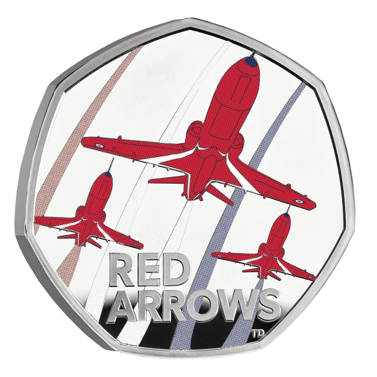 2025 50p The Red Arrows UK Silver Proof Colour Coin