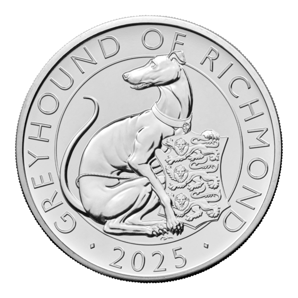 2025 £5 The Greyhound of Richmond - The Royal Tudor Beasts Brilliant Uncirculated Coin