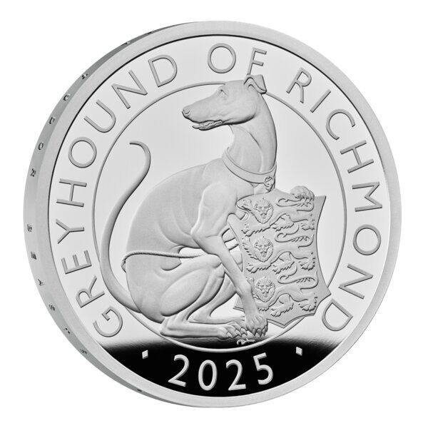 2025 £2 The Greyhound of Richmond - The Royal Tudor Beasts UK 1oz Silver Proof Coin