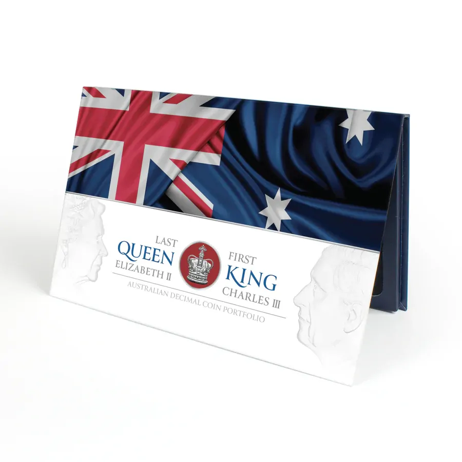  2022-2024 Australia Last Queen Elizabeth II & First King Charles III Uncirculated 12 Coin Portfolio