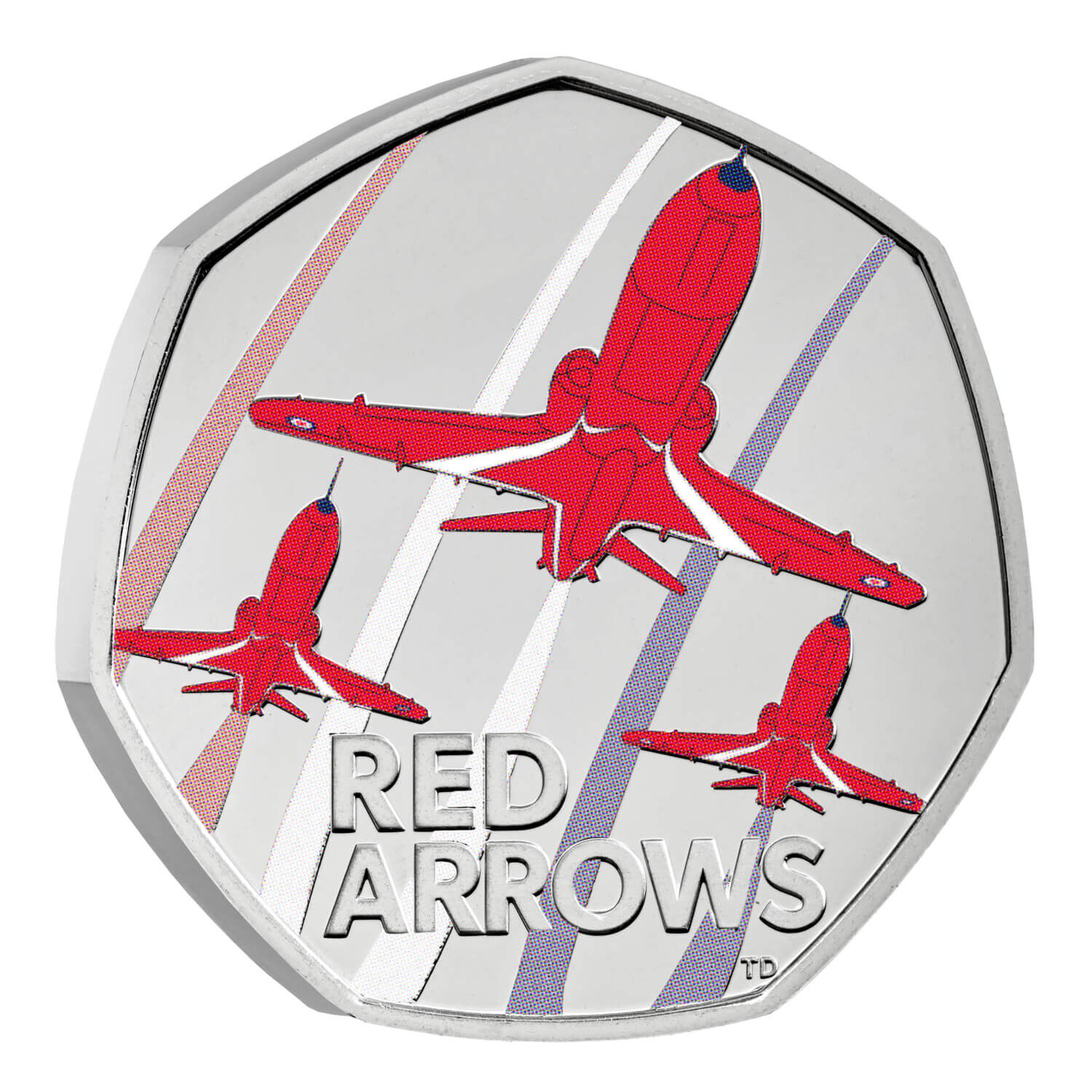 2025 50p The Red Arrows UK Coloured Brilliant Uncirculated Coin