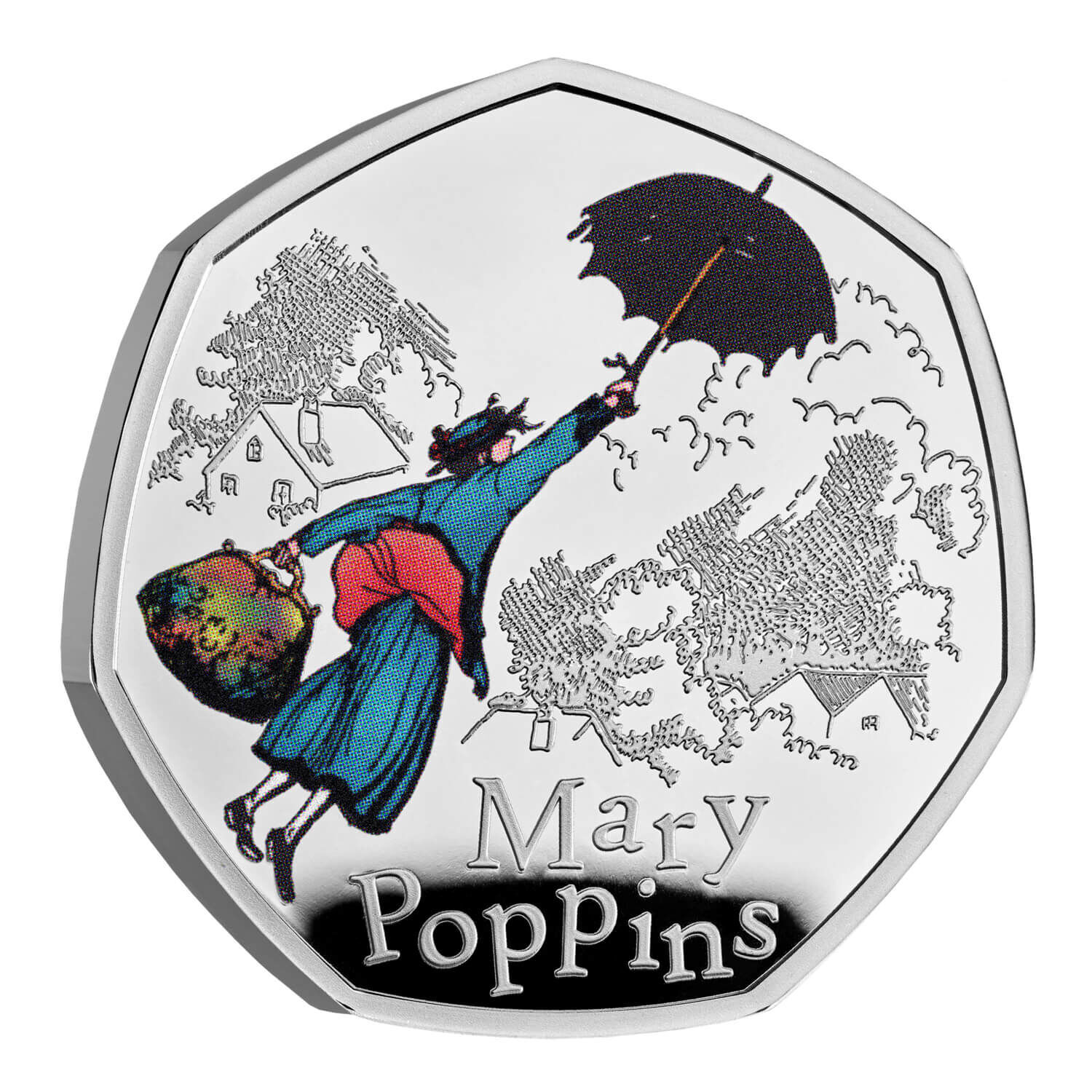 2025 50p Mary Poppins Silver Proof Coloured Coin