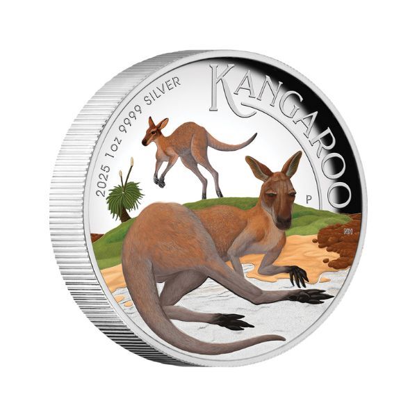 2025 $1 Australian Kangaroo 1oz Silver Proof High Relief Coloured Coin