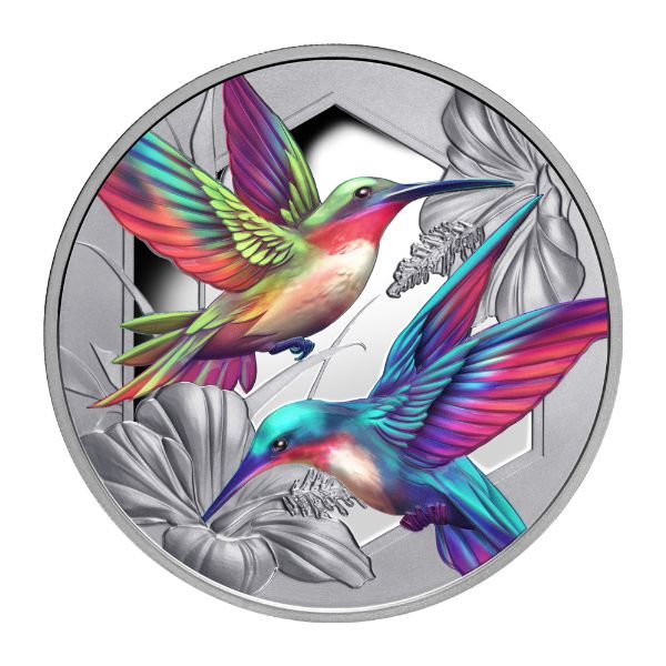 2025 $1 Hummingbird 1 Oz Silver Proof Coloured Coin