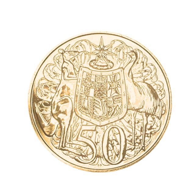 NO CARD 2016 Round 50c Open Day Gold Plated Uncirculated Coin 50th Anniversary of Decimal Currency Special Release