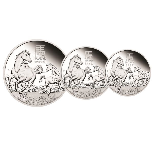 2026 Australian Lunar Series III Year of the Horse Silver Proof Three-Coin Set