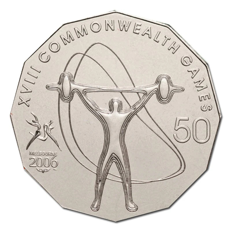 2006 50c Weightlifting - Melbourne Commonwealth Games Uncirculated