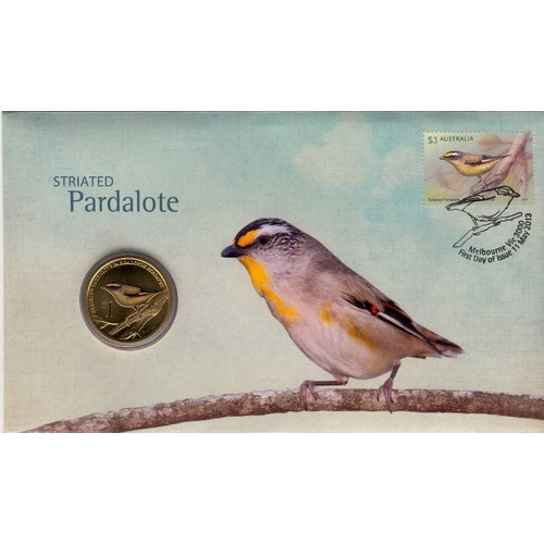  2013 $1 Birds Striated Pardalote Coloured PNC