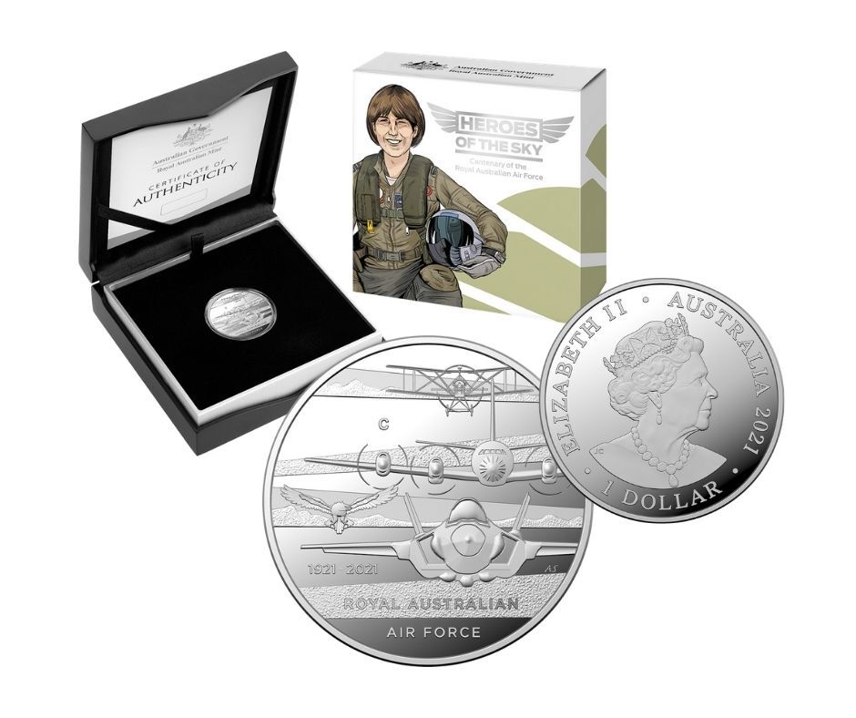 <b style="font-size: 24px;">2021 $1 RAAF Centenary Silver Proof Coin</b><br>