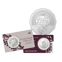 2022 50c Platinum Jubilee of HM Queen Elizabeth II UNC