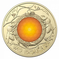 2022 $2 Honey Bee Coloured Coin